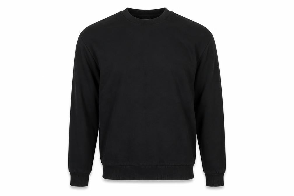 Front view of ASOS men’s black pullover sweatshirt, size XS, - 2xs
