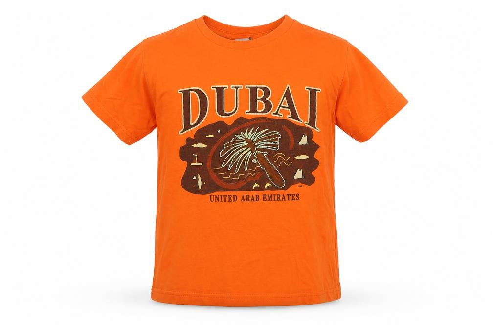 AST Boys Orange   Basic T-Shirt Size 6-7 Years  - Dubai