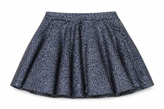 Front view of Topshop women’s blue flare skirt, size UK 10