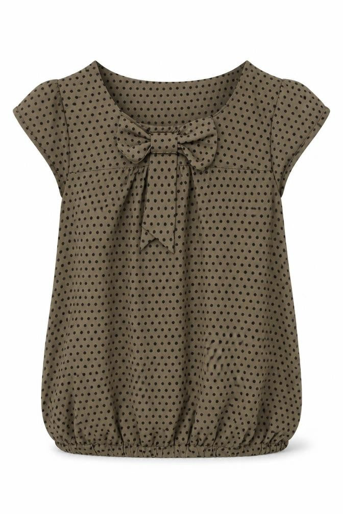 S.Y Womens Brown Polka Dot  Basic Blouse Size M