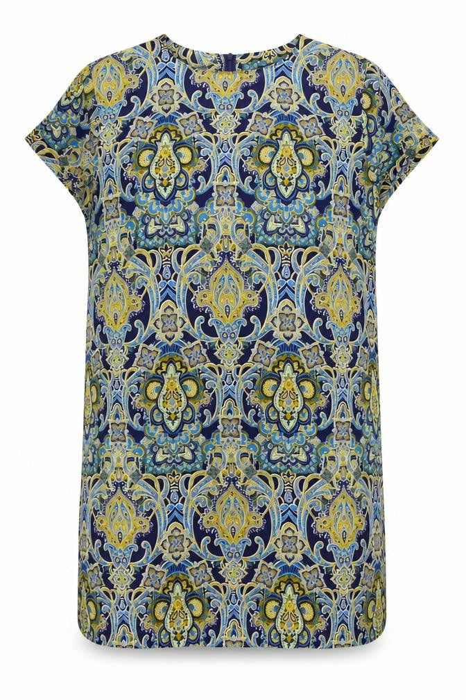 Boohoo Womens Multicoloured Geometric  Basic Blouse Size 12