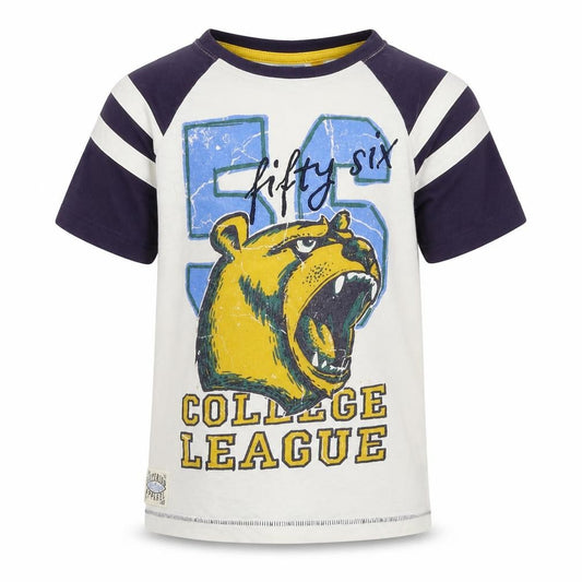 Front view of Tu boys’ white basic t-shirt, size 6, years