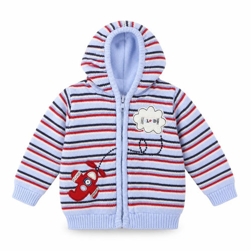 George Boys Blue Striped  Full Zip Jumper Size 3-6 Months