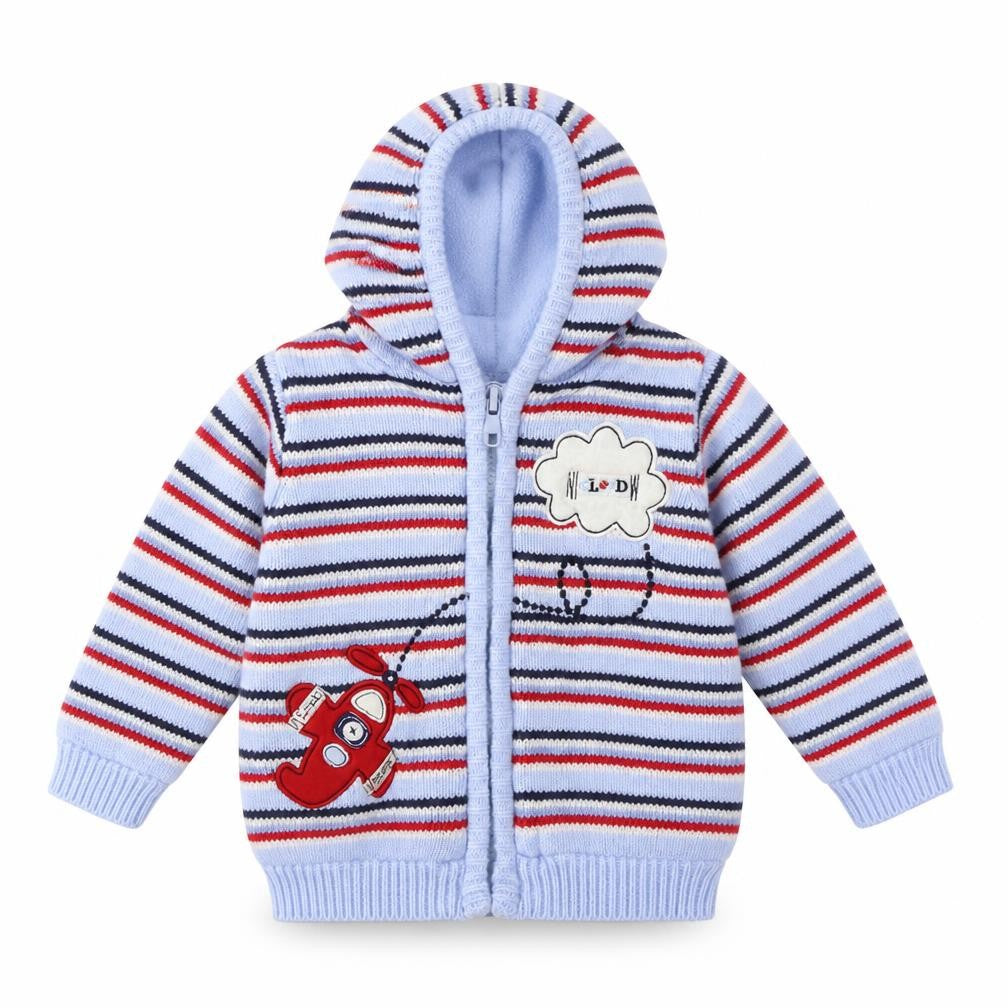 George Boys Blue Striped  Full Zip Jumper Size 3-6 Months