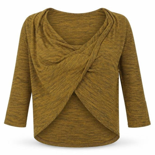New Look Womens Yellow Herringbone  Wrap Jumper Size 10