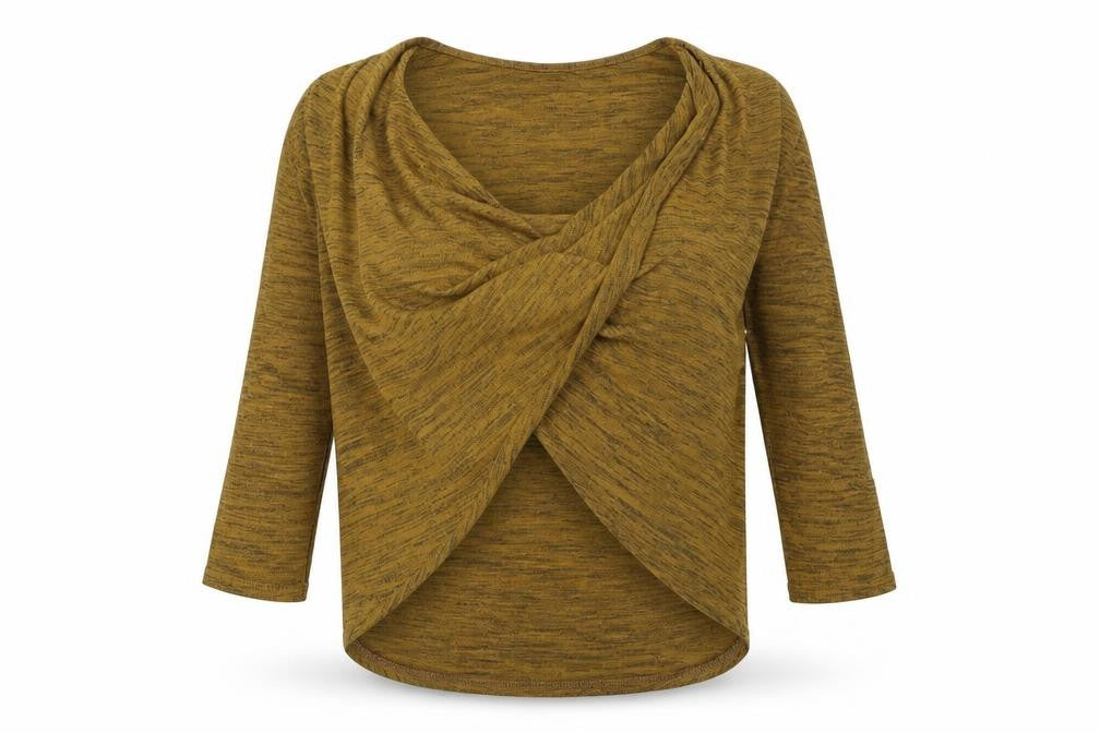 New Look Womens Yellow Herringbone  Wrap Jumper Size 10