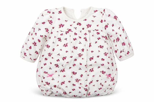 Front view of George girls’ white a-line, size 3-6, months