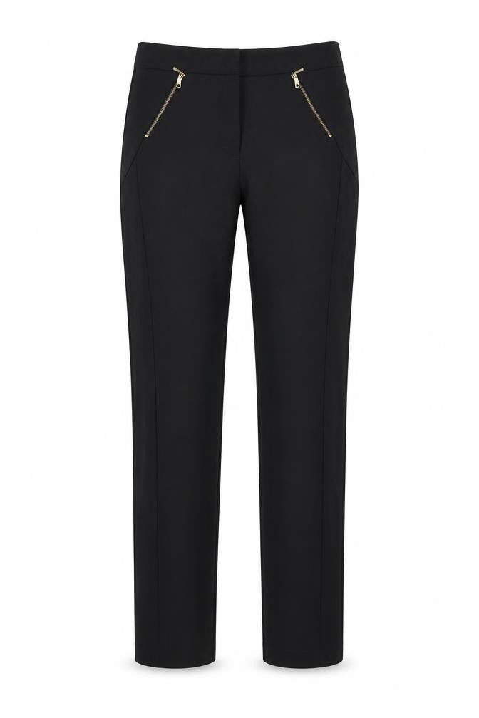 Front view of Atmosphere women’s black trousers, size UK 8, 27-inch leg