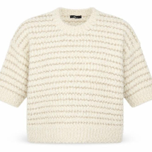 Bonmarché Womens White Striped  Pullover Jumper Size L