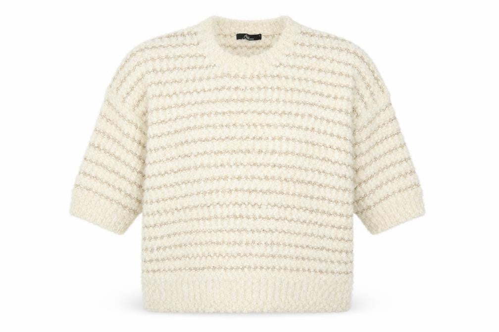 Bonmarché Womens White Striped  Pullover Jumper Size L