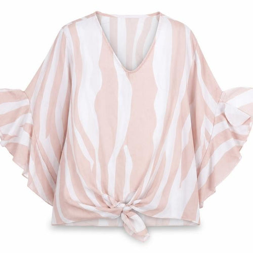 Preworn Womens Pink Animal Print  Basic Blouse Size M