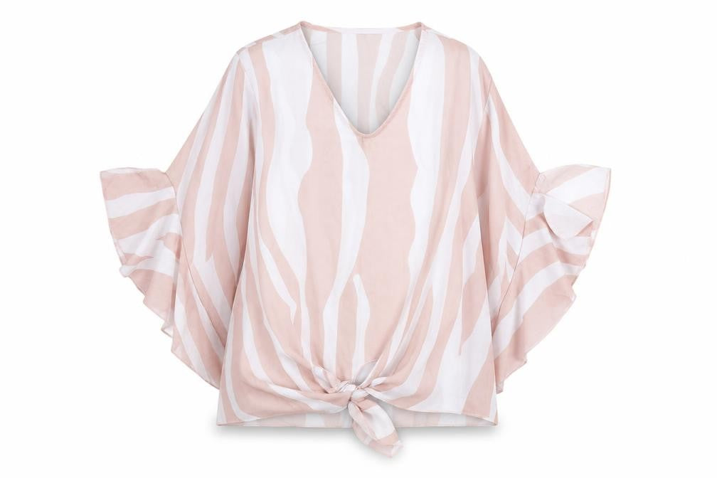 Preworn Womens Pink Animal Print  Basic Blouse Size M