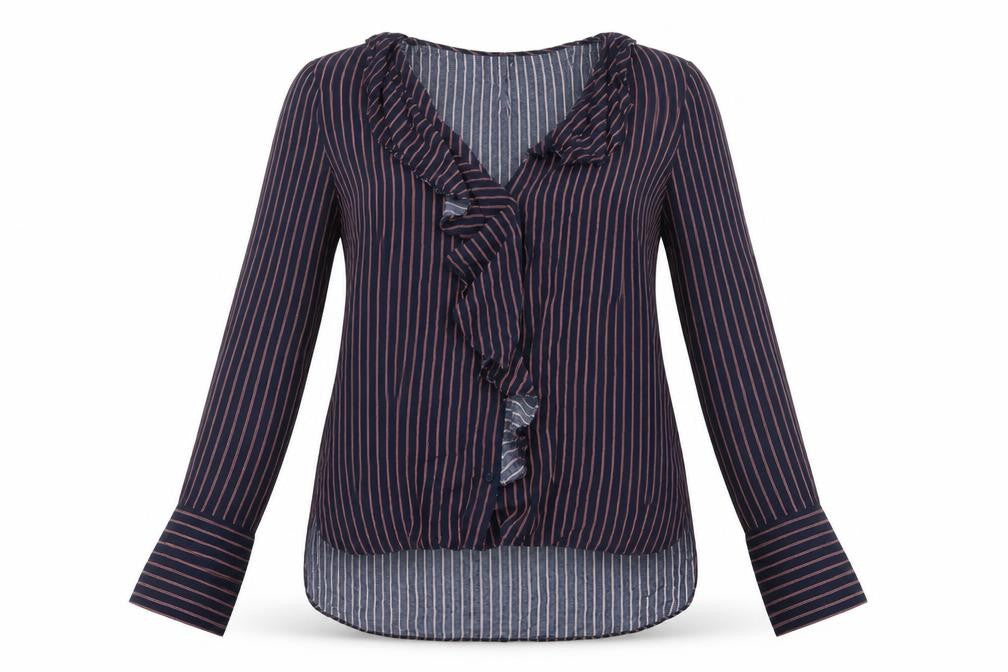 Sweewe Womens Blue Striped  Basic Blouse Size S