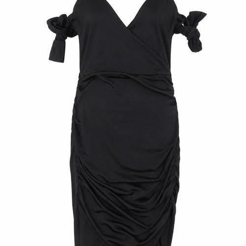 Diva Womens Black   Slip Dress  Size 6  - Ruched