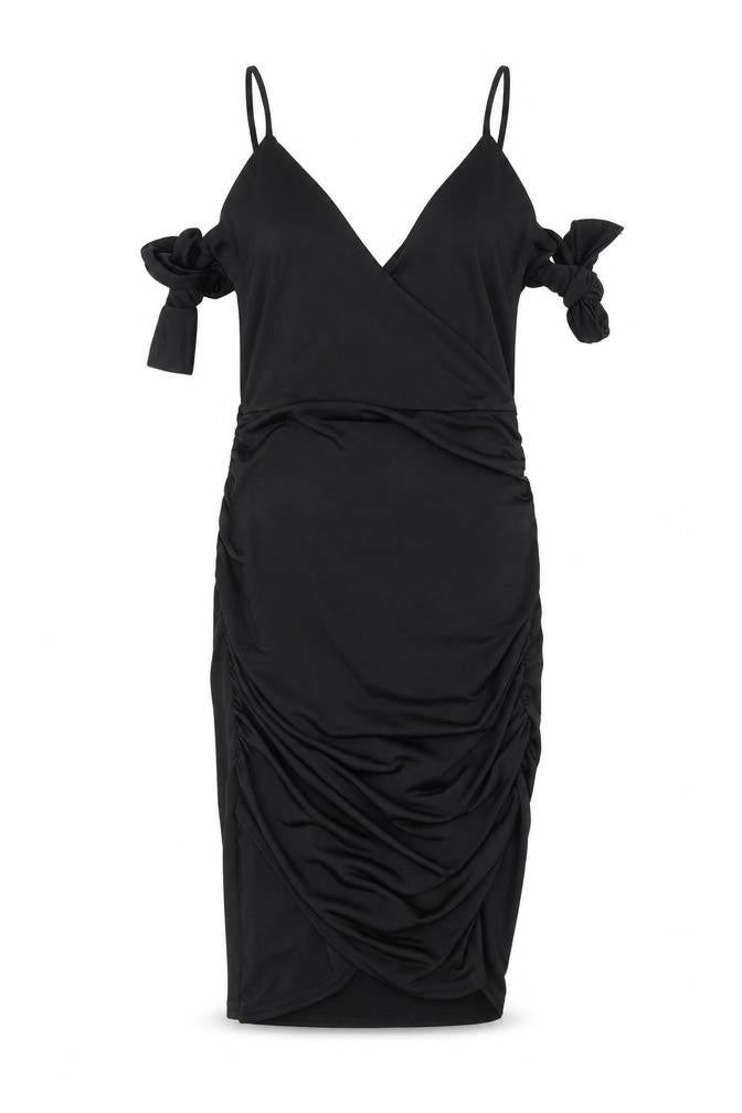 Diva Womens Black   Slip Dress  Size 6  - Ruched