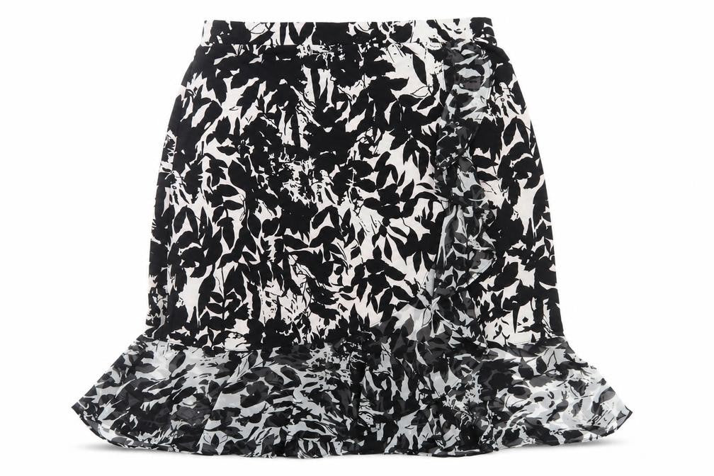 George Simonton Womens Black Floral  Flare Skirt Size M