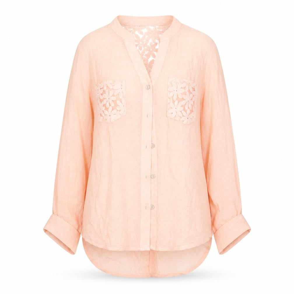 Mine  Womens Orange   Basic Button-Up Size S