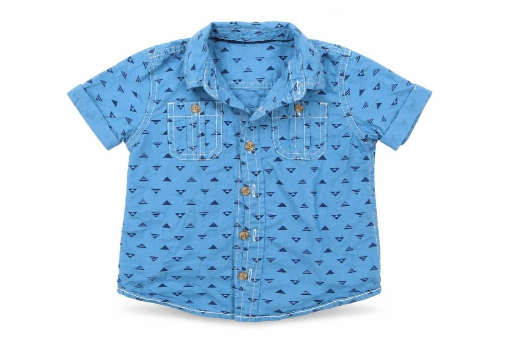 F&F Baby Blue   Basic Button-Up Size 12-18 Months