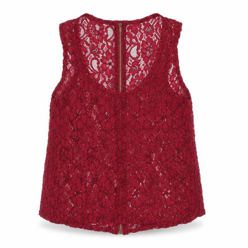 Select Womens Red Floral  Basic Blouse Size 8