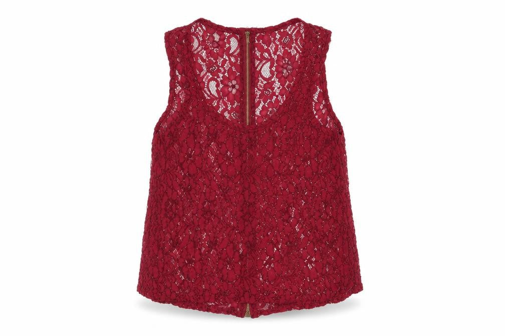Select Womens Red Floral  Basic Blouse Size 8