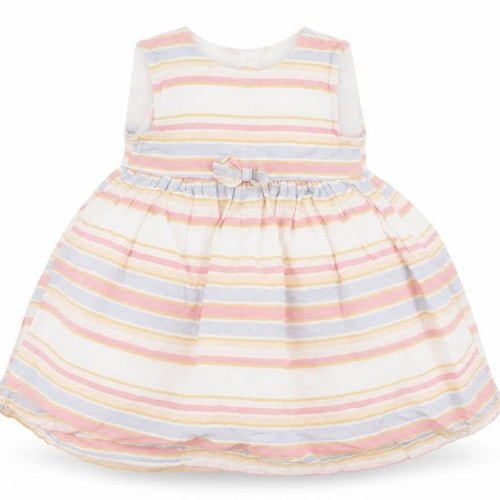 George Girls White Striped  Fit & Flare  Size 6-9 Months