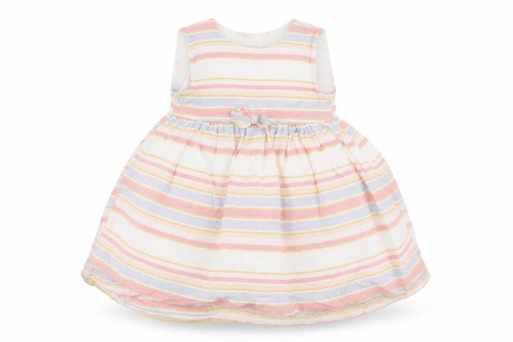 George Girls White Striped Fit & Flare Size 6-9 Months