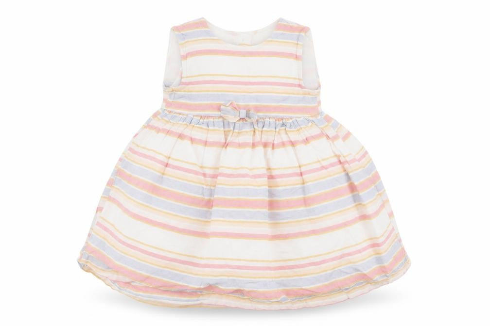 George Girls White Striped  Fit & Flare  Size 6-9 Months