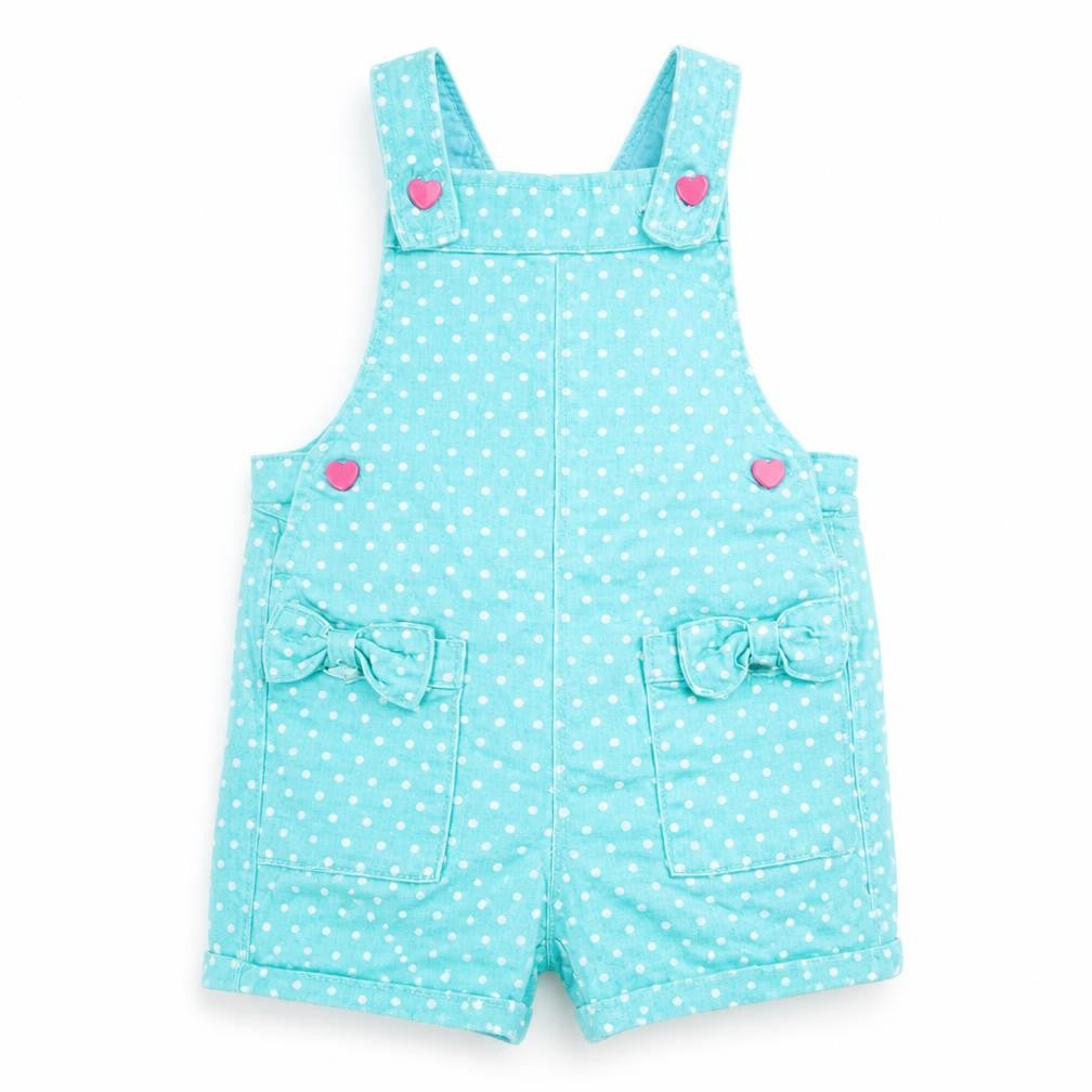 M&Co Girls Green Polka Dot  Dungaree One-Piece Size 6-9 Months