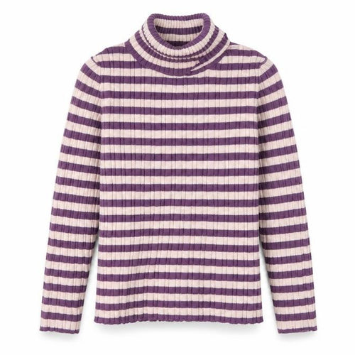 Nutmeg Girls Pink Striped Knit Pullover Jumper Size 7-8 Years