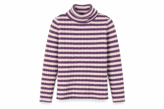 Nutmeg Girls Pink Striped Knit Pullover Jumper Size 7-8 Years
