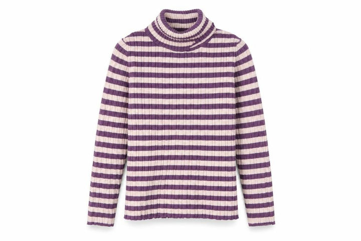 Nutmeg Girls Pink Striped Knit Pullover Jumper Size 7-8 Years