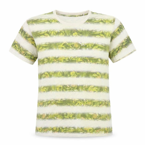 Twisted Soul Womens Green Floral Jersey Basic T-Shirt Size S