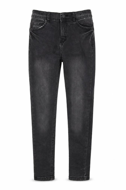Front view of Denim & Co. girls’ black denim skinny jeans, size 11-12, years