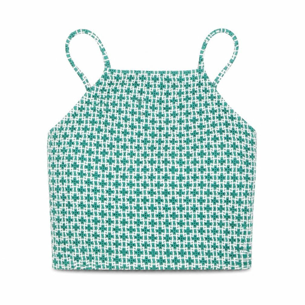 Topshop Womens Green Argyle/Diamond  Basic Tank Size 6