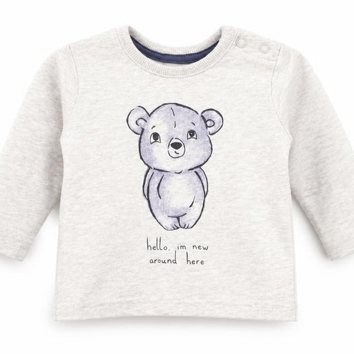George Boys Grey   Basic T-Shirt Size 0-3 Months  - bear