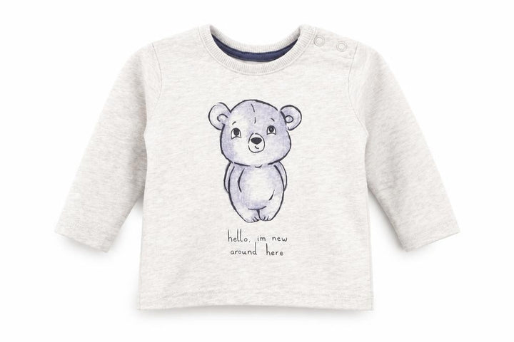 George Boys Grey Basic T-Shirt Size 0-3 Months - bear