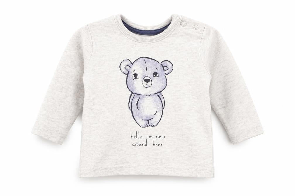 George Boys Grey   Basic T-Shirt Size 0-3 Months  - bear