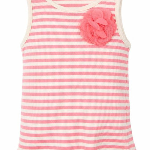 Matalan Girls Pink   Basic Tank Size 18-24 Months  - flower on front