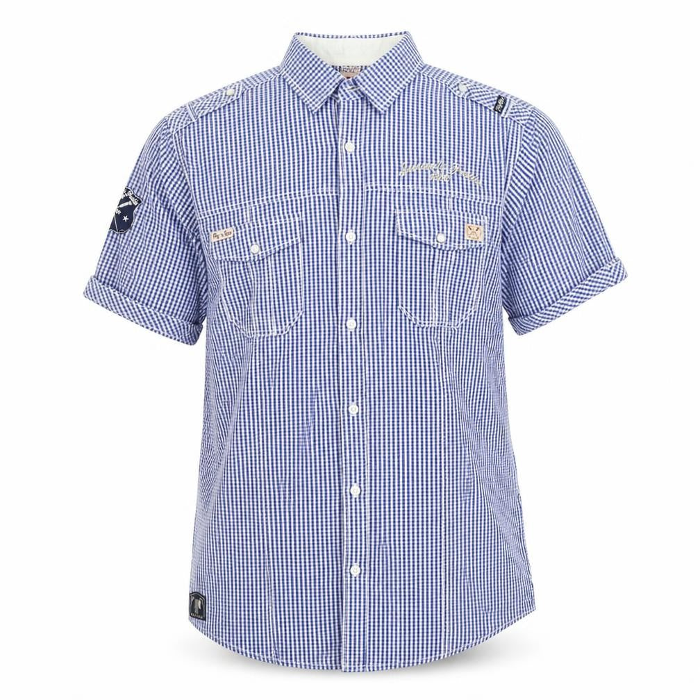 Fly Guy Mens Blue Check   Button-Up Size XL