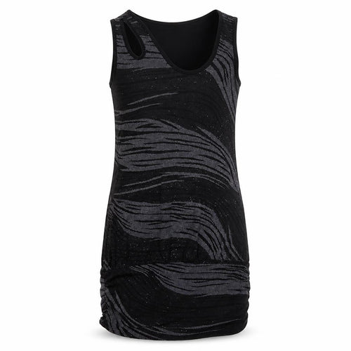 Dorothy Perkins Womens Grey Striped  Tunic T-Shirt Size 8