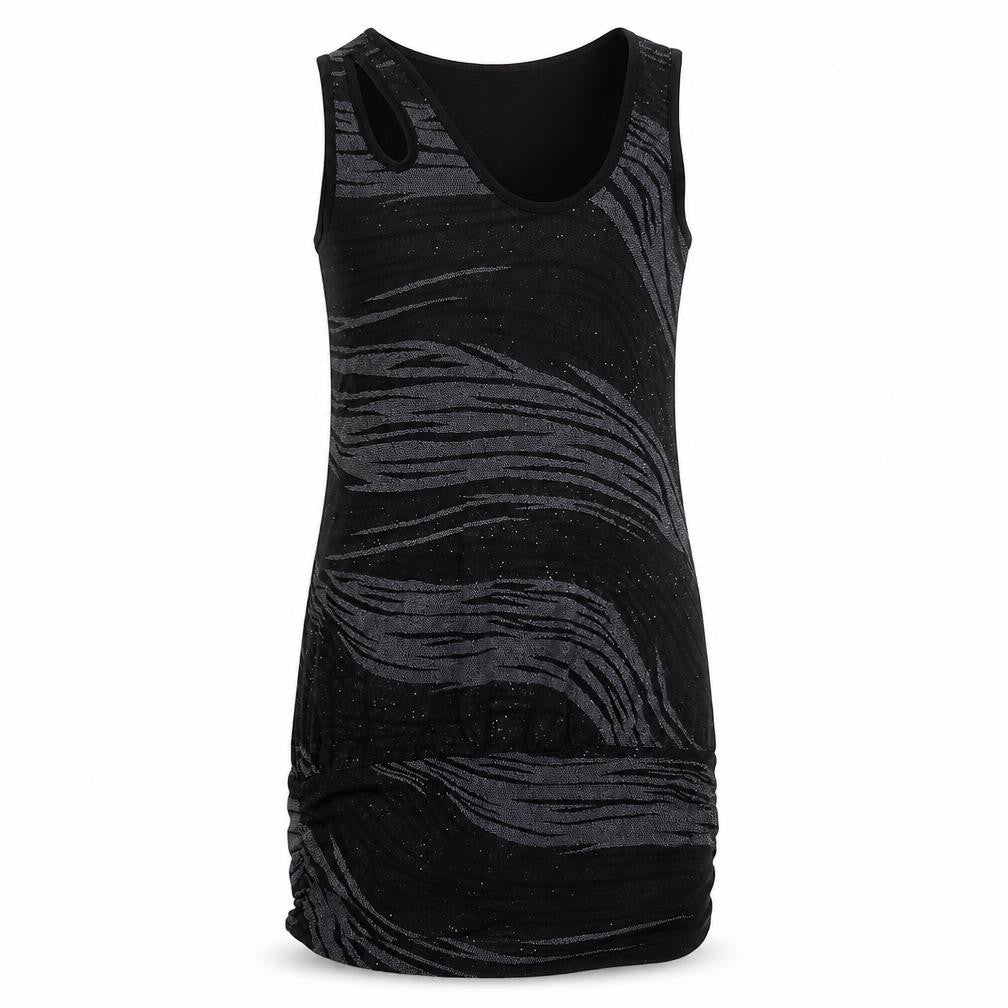 Dorothy Perkins Womens Grey Striped  Tunic T-Shirt Size 8