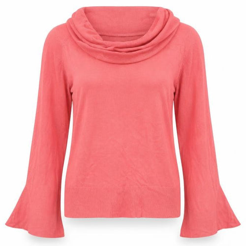 Wallis Womens Pink  Knit Pullover Jumper Size 16  - bell sleeves