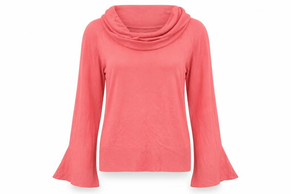 Wallis Womens Pink  Knit Pullover Jumper Size 16  - bell sleeves