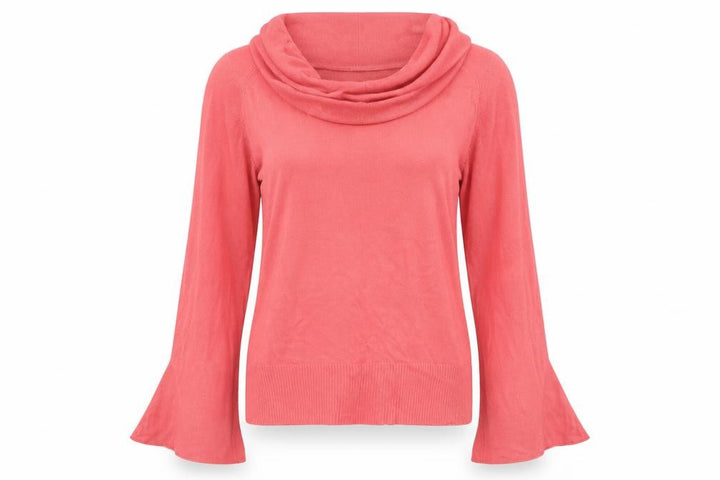 Wallis Womens Pink  Knit Pullover Jumper Size 16  - bell sleeves