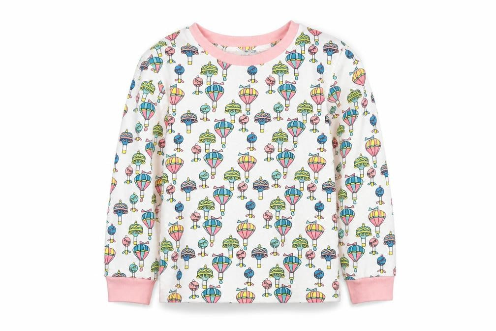 Their Nibs Girls White Spotted  Basic Casual Size 5-6 Years  - Hot Air Balloon