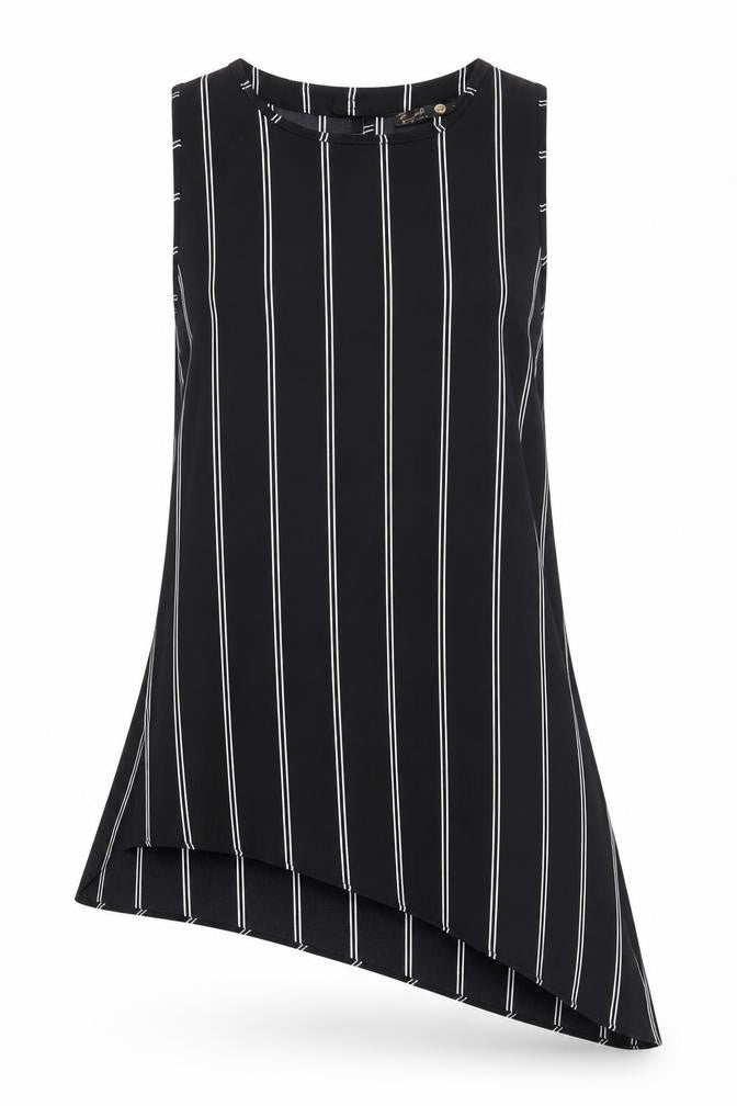 eve Womens Black Striped  Basic Blouse Size 14