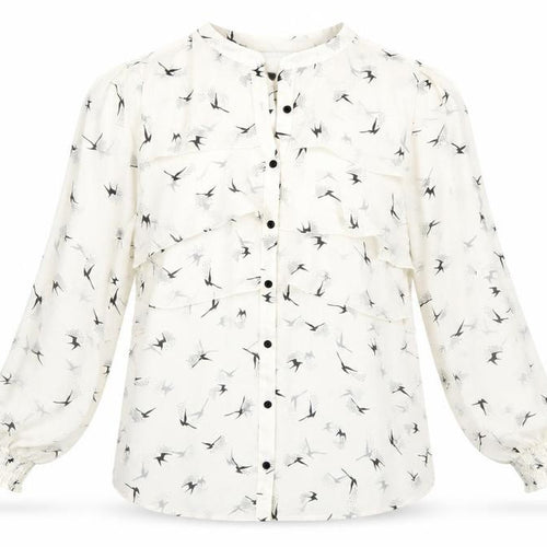 Wallis Womens White Animal Print  Basic Button-Up Size M
