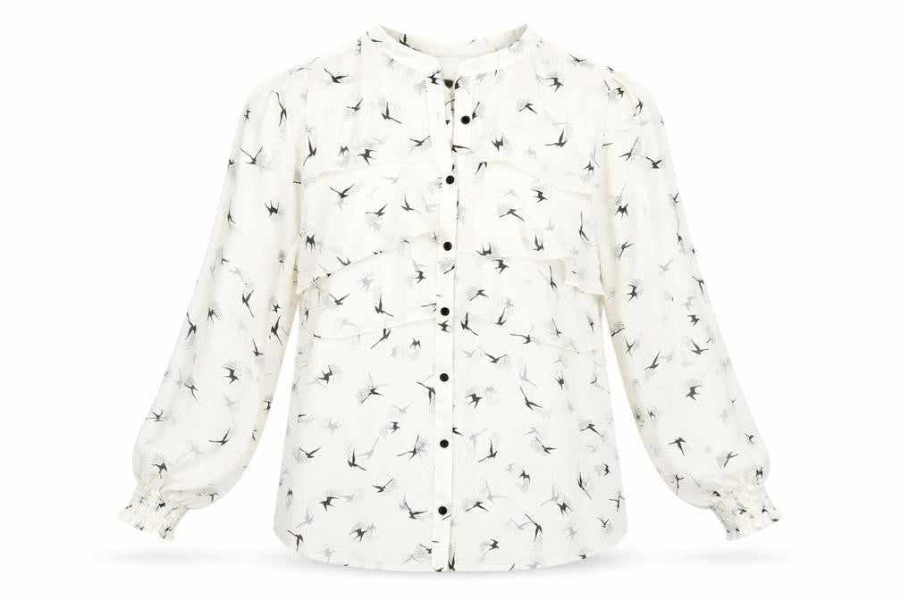 Wallis Womens White Animal Print  Basic Button-Up Size M
