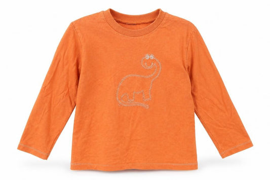 Front view of Cherokee boys’ orange basic t-shirt, size 3-4, years