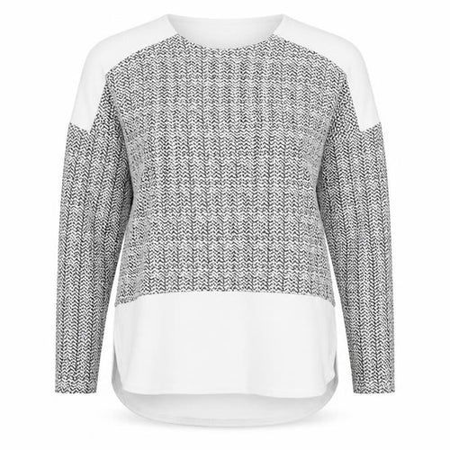 Izabel Womens White Geometric  Pullover Jumper Size 12